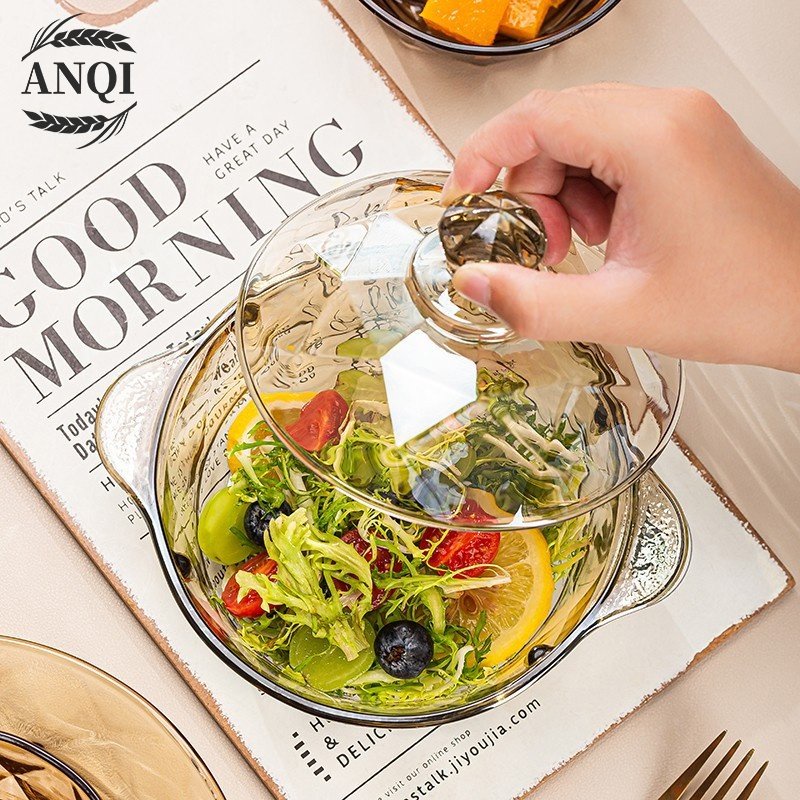 ANQI 1888 Tutup Berlian Glass Pot / Panci Kaca Transparant