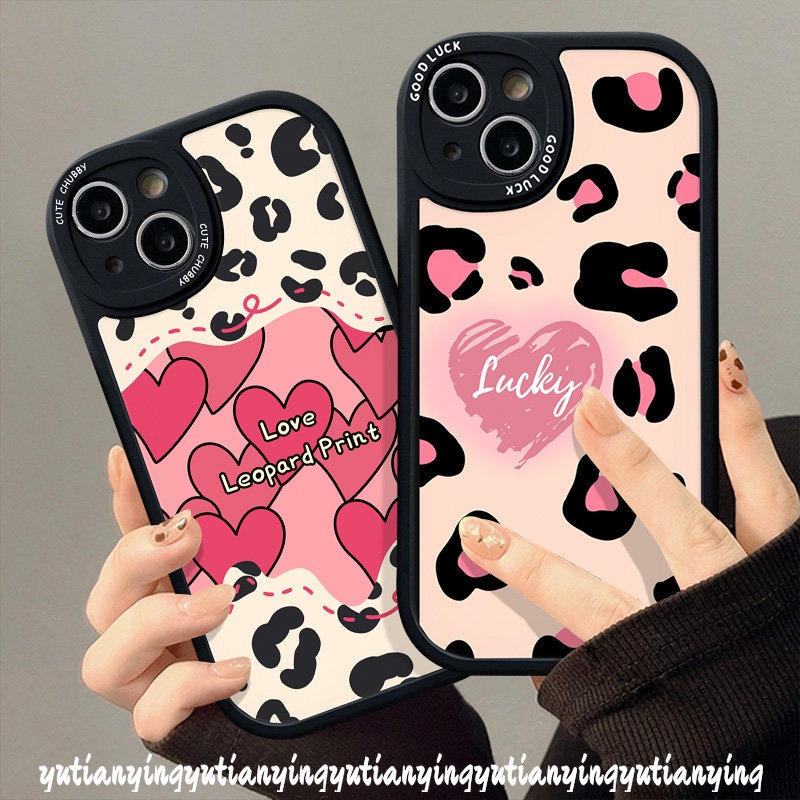 Lucky Art Love Heart Couple Case for Infinix Hot 11 10s 10T 10 Lite 11s Note 8 Hot 9 10T 10s 11s 11 10 Play Smart 5 6 Fashion Leopard Print Phone Soft Tpu Back Cover