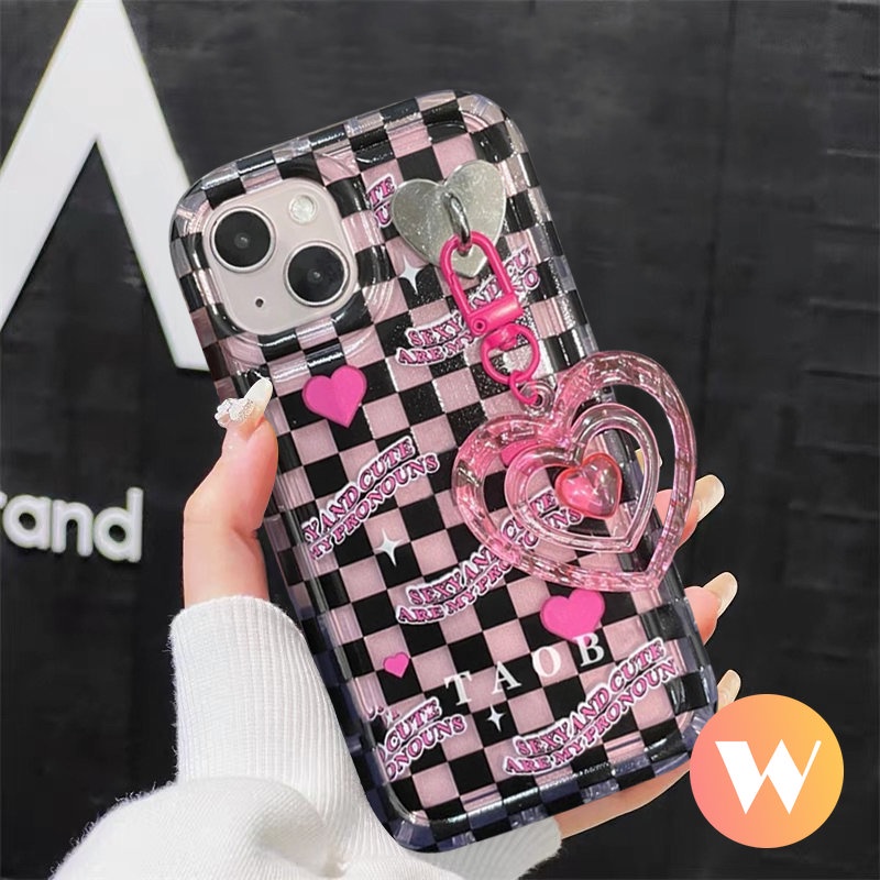 Case Liontin Cinta Hati 3D Untuk Redmi 9C 9T 12C 10 10A A1 9 10C 9A 9C NFC Poco F4 Redmi 11 10 11s 8 10s 9catatan11 Note10s Kotak-Kotak Pola Tidak Teratur Lembut Shockproof Airbag Cover