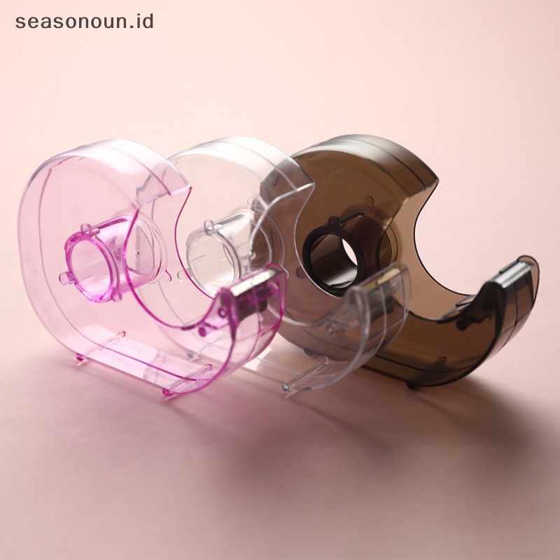 Seasonoun Random Color Tape Dispenser Cutg Dispenser Selotip Siswa Alat Tulis Akrilik.