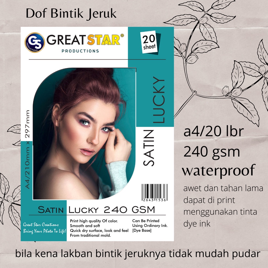 

SILKY SATIN A4/20 KUALITAS PREMIUM 240 GSM LUCKY STAMP