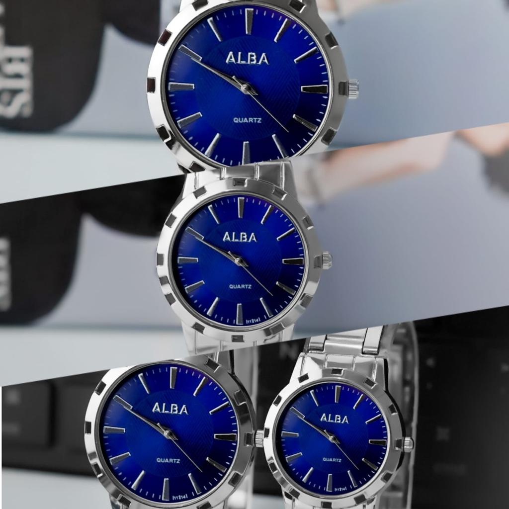 BAJ JAM TANGAN COUPLE ALBA RANTAI GROSIR IMPORT PRIA WANITA PASANGAN MURAH PREMIUM AL014