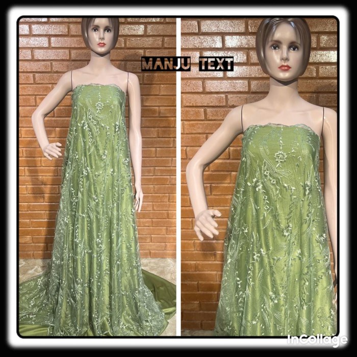 [SC] Murah Kain Tile mutiara,brukat,brokat,kain brokat - sage green