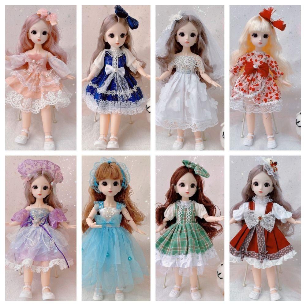 REBUY Rebuy Molly Boneka Anak Perempuan 12inch Lucu Diy Mata Besar 13sambungan Baju Sambung Bergerak Dandan Bjd1/12Set Mainan Princess BJD Doll