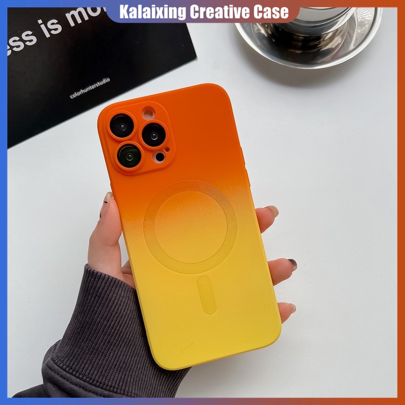 IPHONE Casing Ponsel Fungsi Magnetik Gradasi Untuk Iphone14Plus14Pro Max13Pro Max13Pro 13pro 14pro11dengan Film Perlindungan Lensa Silikon Lembut Penutup Belakang
