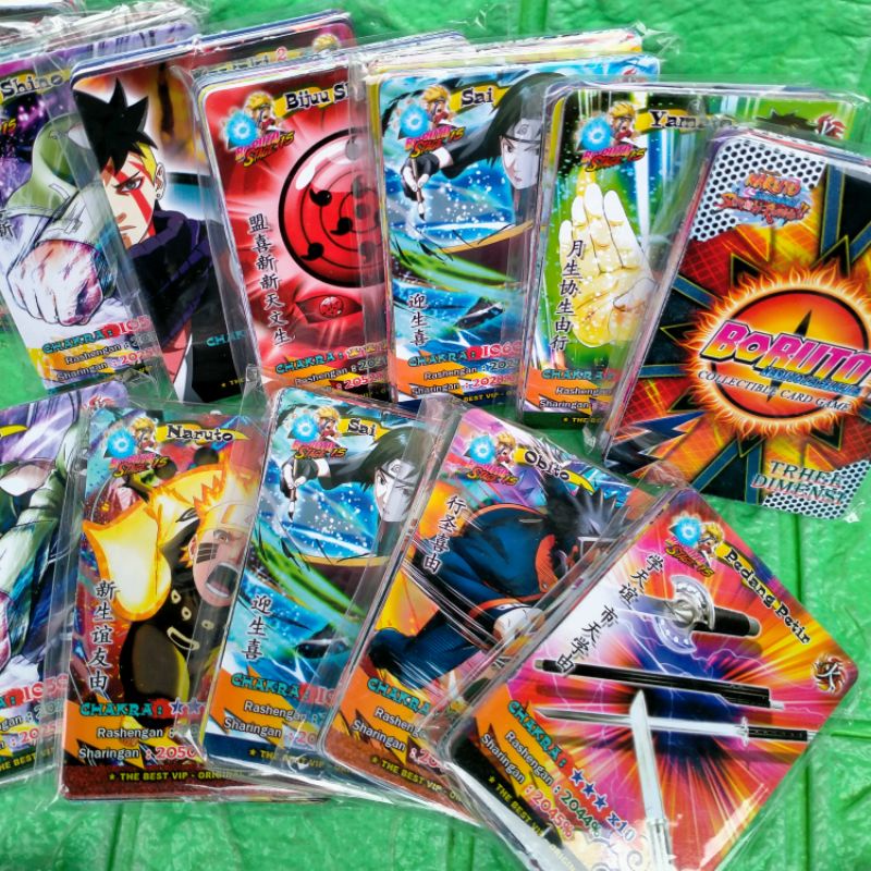 MAINAN KARTU GAMBAR BORUTO / NARUTO TRI DIMENSI GABUNGAN ISI-+29 LEMBAR
