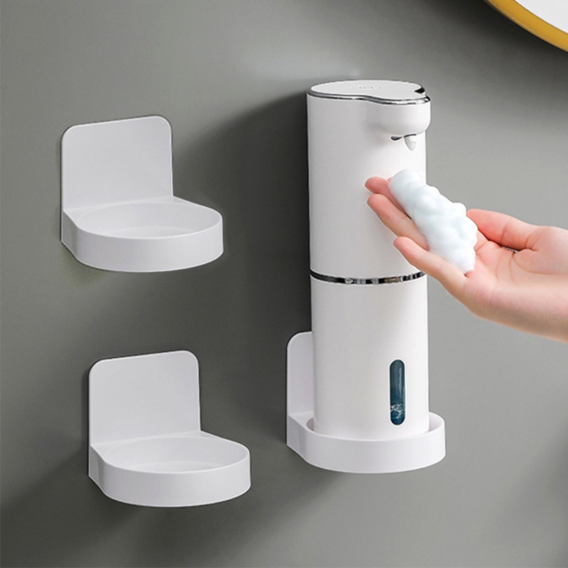 1pc Kamar Mandi Kokoh Tempel Dinding Tanpa Bor Toothbrush Cup Holder/Self-adhesive Botol Hand Sanitizer Otomatis Rak Alas Padat