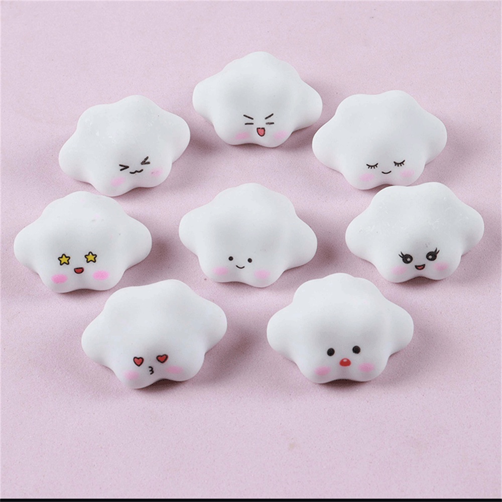 Case 3 Buah Miniatur Resin Putih Awan Mini Bercahaya Awan Lucu Diy Casing Ponsel Kulkas Klip Rambut Bahan Dekorasi Ornamen Desktop