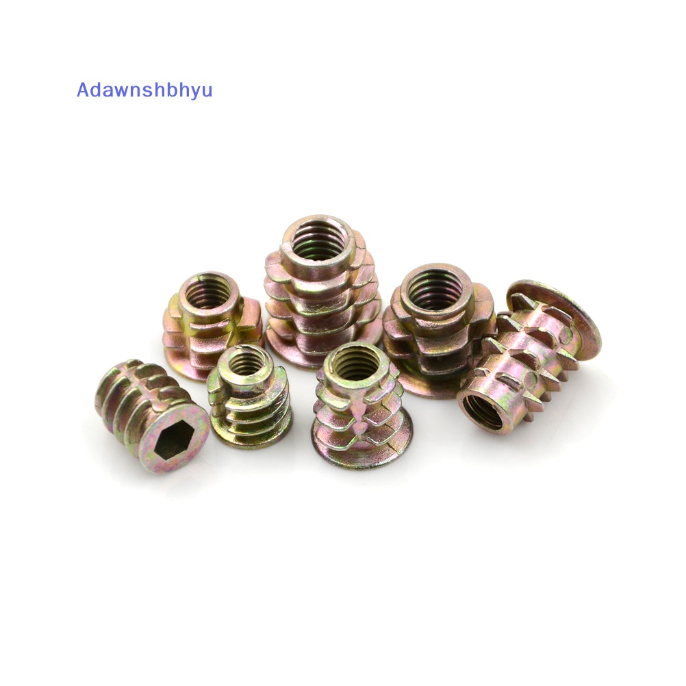 Adhyu 50Pcs M4 M5 M6 Zinc Hex Drive Head Screw Insert Nut Ulir Untuk ID Kayu