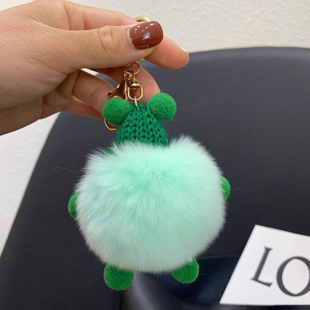 Gantungan Kunci Bulu Kelinci Rex Mini Gantungan Kunci Berbulu Pernak Pernik Pom Pom Keychain Trinket Pompon Gantungan Kunci