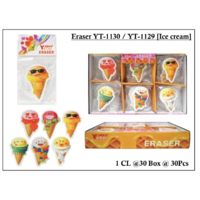 penghapus pensil bentuk cute ice cream isi 30 -Zilong