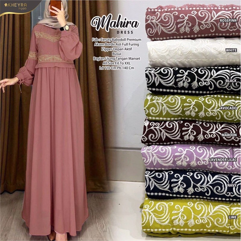 MAHIRA DRESS bermotif bahan ceruty babydoll original by Kheyra
