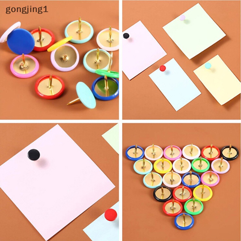 Ggg 100Pcs Pin Dorong Bulat Papan Pengumuman Map Thumb Tacks Point Bulle Drawing  Id