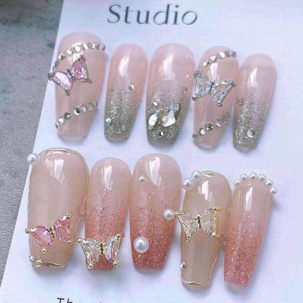 Augustina Dekorasi Nail Art Zirkon Mewah Logam Kupu-Kupu Manikur Aksesoris 3D Nail Art Dirlls