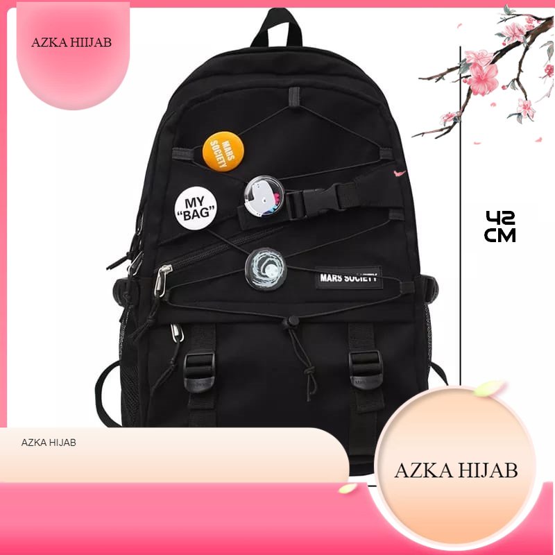 Tas Ransel Backpack Pria Wanita Fashion Bahan Kanvas Tas Sekolah Tas Punggung tas model A Tas Gendong Ransel Pria Wanita Kanvas Backpack Fashion Korea Anti Maling Cewek Remaja Kekinian