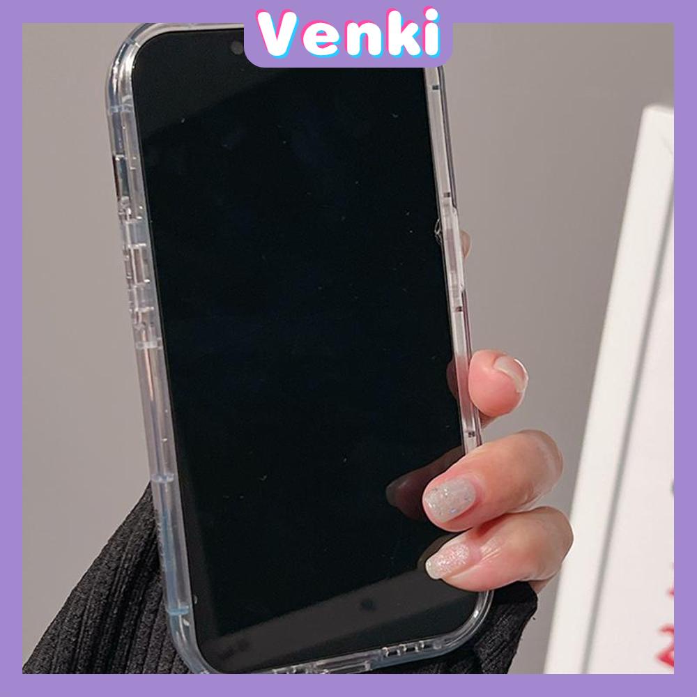 VENKI - For iPhone 11 iPhone Case Laser Reflective Transparent Phone Case TPU Soft Shockproof Airbag Case Protective Camera Brown English Compatible with iPhone 14 13 Pro max 12