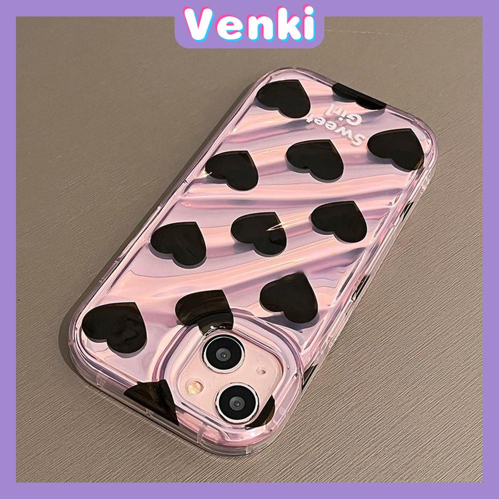 VENKI - For iPhone 11 iPhone Case Laser Reflective Transparent Phone Case TPU Soft Shockproof Airbag Case Protective Black Heart Compatible with iPhone 14 13 Pro max 12 Pro Max