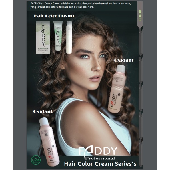 Faddy / Green(Ash) (.1) / Hair Color Cream Set (Pewarna Rambut) 100ml - CO