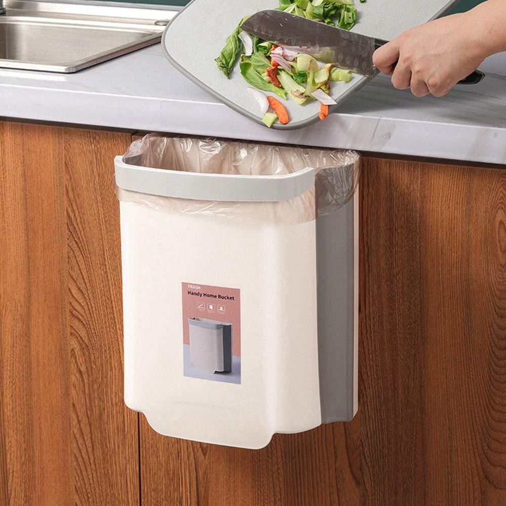 【 ELEGANT 】 Tempat Sampah Plastik Lipat Gantung Lemari Sortir Sampah Dapur Trash Bin