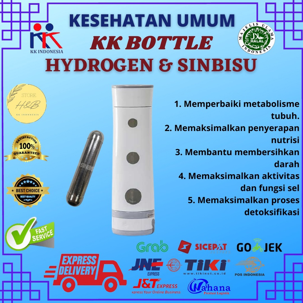 BOTOL AIR KESEHATAN FREE ONGKIR  KK Hydrogen Water Bottle Original botol air hidrogen Indonesia