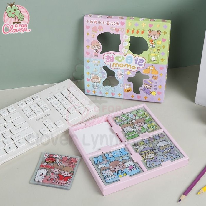 

Sticker Set Kawaii Momo Isi 100 / Sticker Viral / Sticker Anti Air Mix