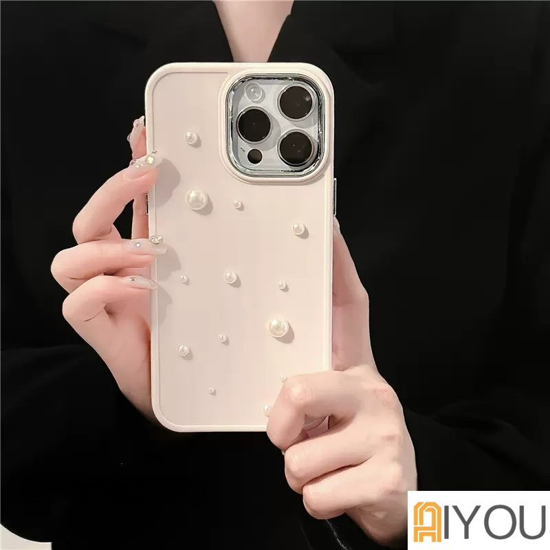 Casing iPhone Mutiara Electroplated Simple Untuk Iphone7 8 7P X XS XR 11 11ProMax 12 12Pro 12ProMax 13 13Pro 13ProMax 14Pro Anti Jatuh Silikon TPU Soft iPhone 11 case 14ProMax case