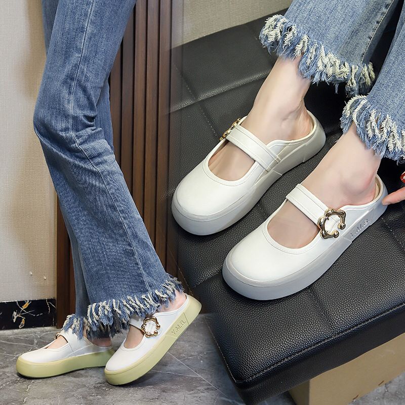CUCI GUDANG TG1725 Sepatu Wanita Flat Shoes Fashion Sepatu Slip On Kerja Motif Clog Bunga