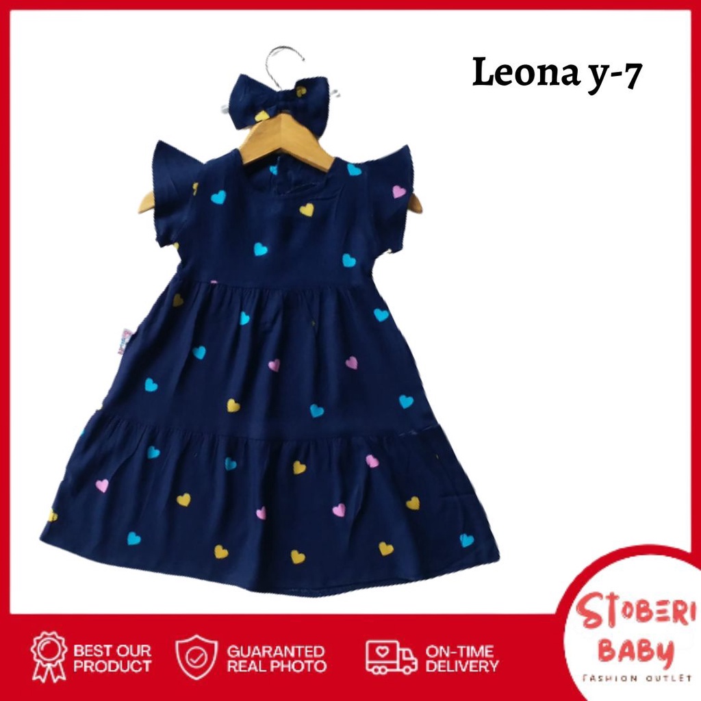 stoberi baby - BBB DRESS LEONA dress anak perempuan bayi motif bunga lucu free headband