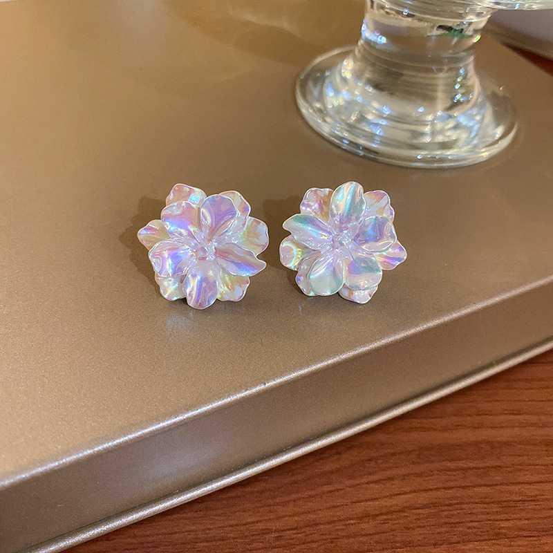 Mermaid Ji Camellia Bunga Warna-Warni Gaya Perancis Kepribadian Manis Anting Temperamen Retro