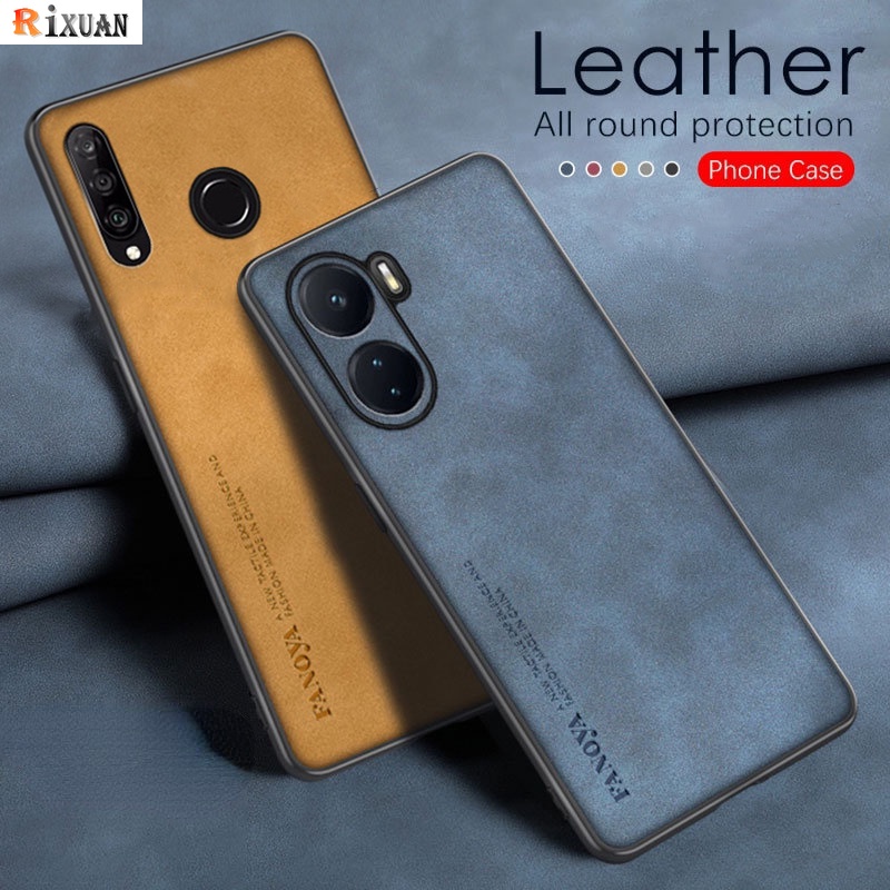 Case Kulit Domba Fashion VIVO IQOO Z7X T1 Pro 5G Y95 Y93 Y91 Y30i Y50 Y51 2020 Y53S Y51A Y85 V9 Y71 S1 Pro Mewah Simple Matte Nubuck Kulit Domba Bertekstur Soft Cover RIXUAN