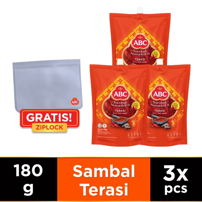 

[BISA COD] ABC Sambal Terasi 180 g - Multipack 3 pcs