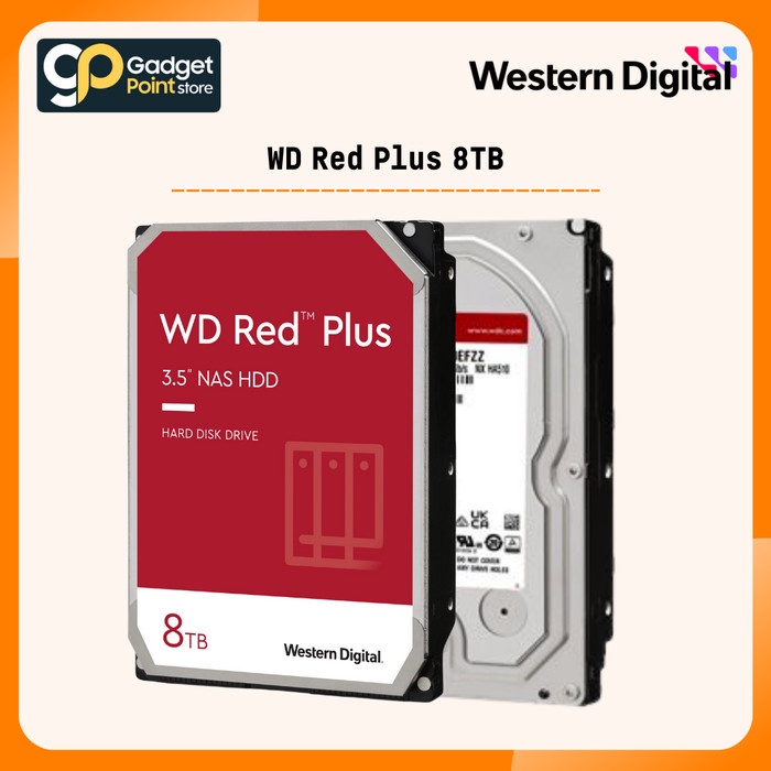 WD Red Plus 8TB NAS Hardisk Hard Drive - Garansi Resmi 1 Tahun