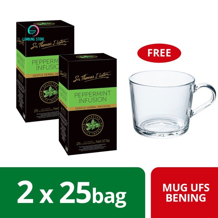 

Lipton Stl Enveloped Peppermint 25X1G Twinpack Free Mug