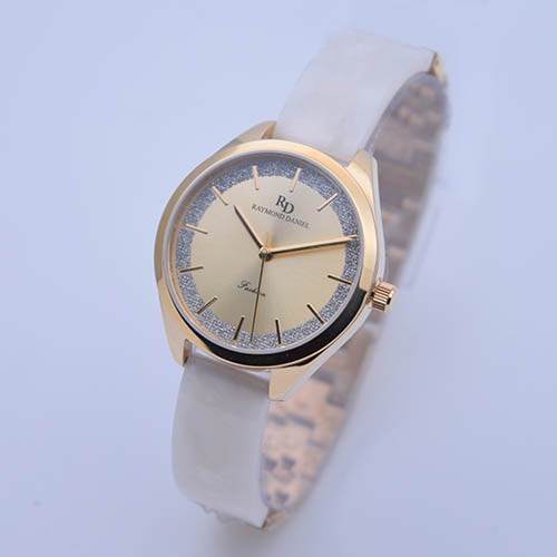 Raymond Daniel RD 240 Gold Akr.White, Jam Tangan Wanita, Original