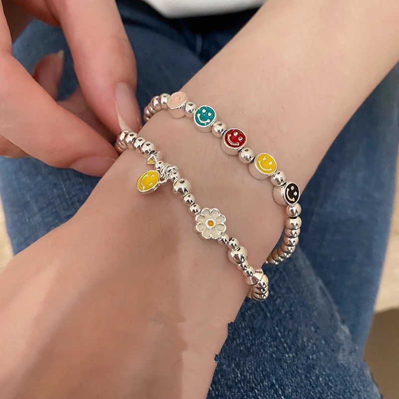 Gelang Geometris Smile Fashion Alloy Untuk Wanita
