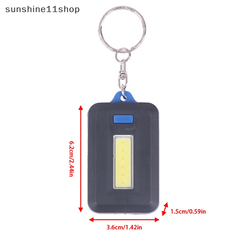 Sho 1PCS Portable Mini COB LED Gantungan Kunci Senter Key Chain Torch Light Lamp N