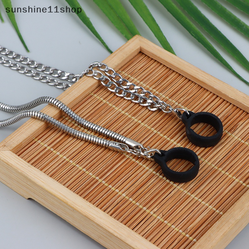 Sho Tali Leher Rantai Gantung Logam Portabel Anti Hilang Lingkaran Cincin Silikon Lanyard N