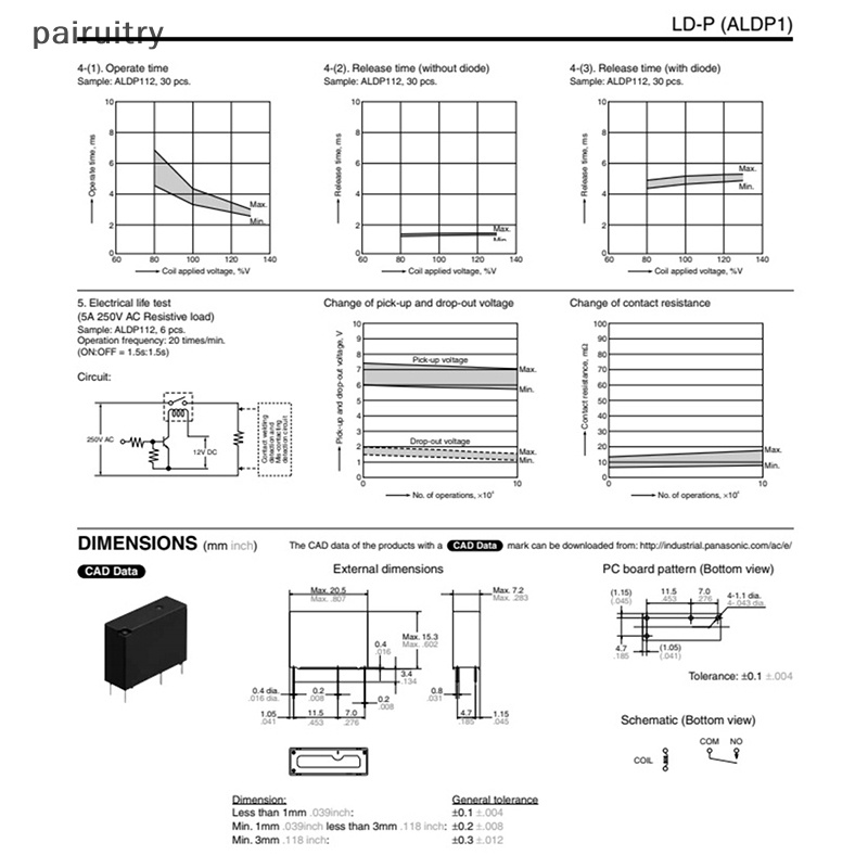 Relay PRT 1pc ALDP124 112 105 ALDP124W 24V 112W 12V 105W 15V DIP4 PRT