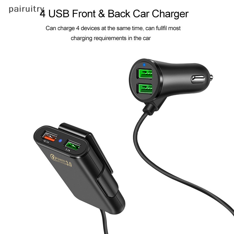 Prt Quick Charge QC 3.0 Car Charger Front/Back Jok Charging Car Chargers Adaptor PRT