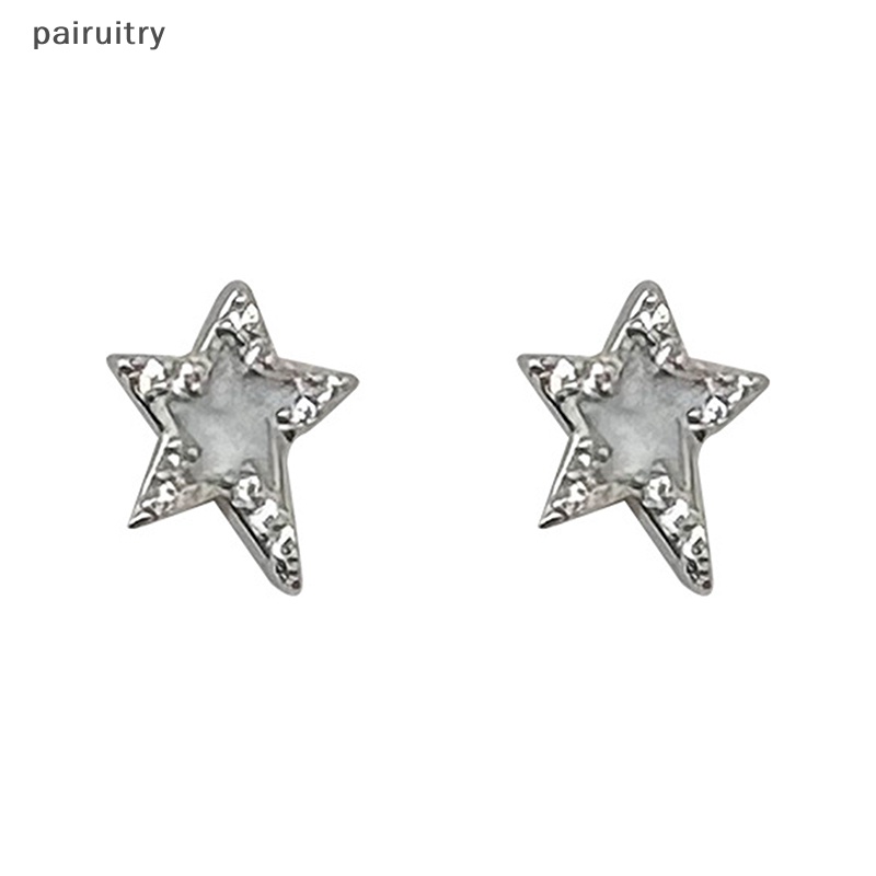 Prt Mode Baru Zirkon Bintang Stud Anting-Anting Untuk Wanita Gadis Punk Gothic Pentagram Telinga Tulang Anting-Anting Aestheitc Y2K Perhiasan PRT