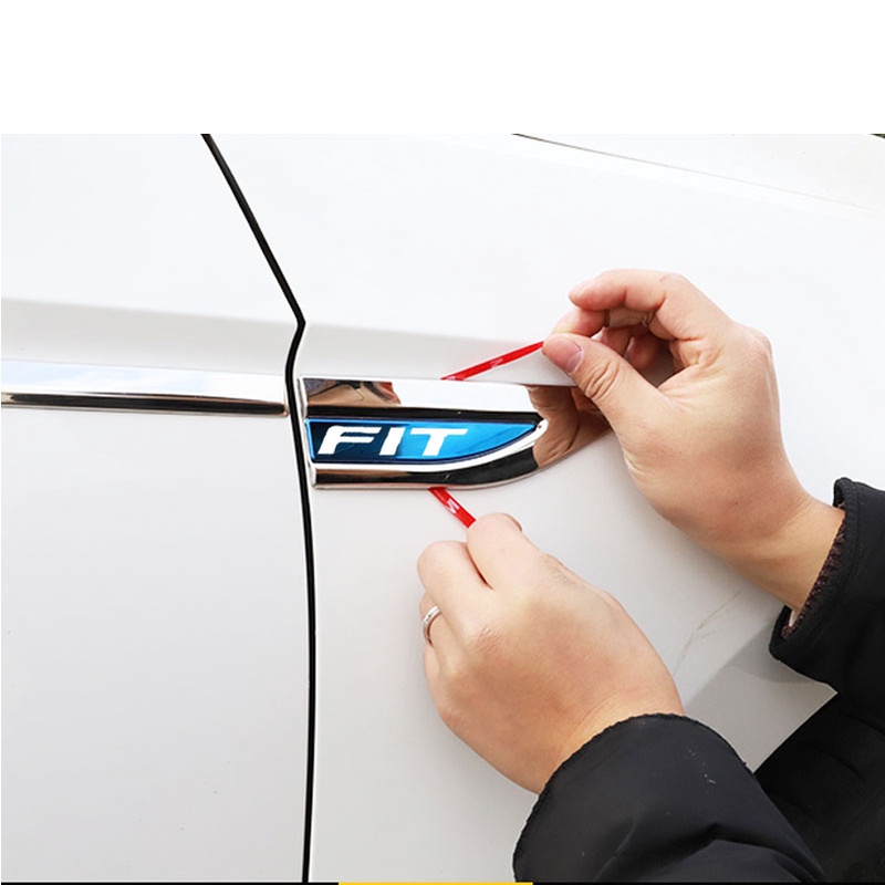 1set Stiker Logo Samping Fender Pintu Mobil Stainless Steel (Kiri Kanan) Untuk Aksesoris Honda Fit GE GG GH GK3 Gk5 GK7
