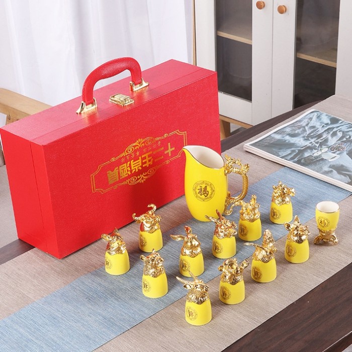 Chinese Tea Set 12 Shio Kado Hampers Gelas Teh Kaisar Gift Box Murah Gift Box Tea Set Harga Grosir Termurah