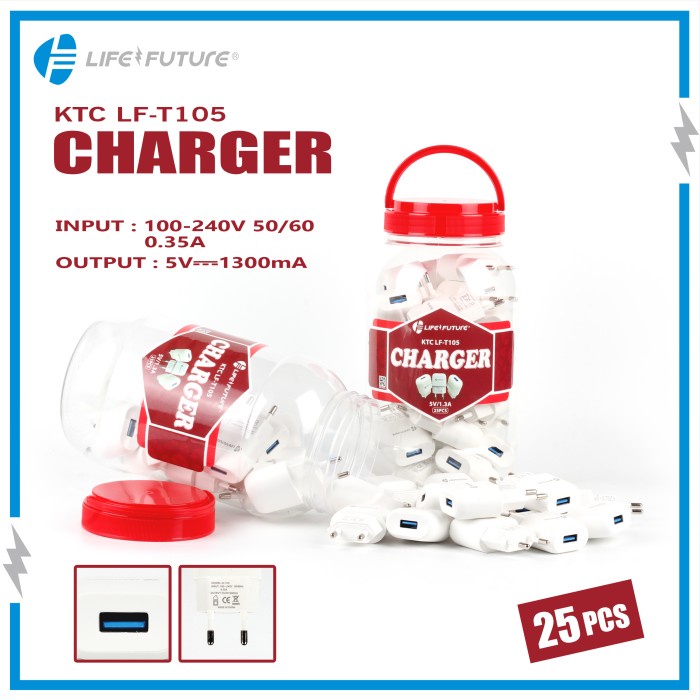 T-105 | Adapter Charger Kepala Carger Batok Charger Life Future T-105