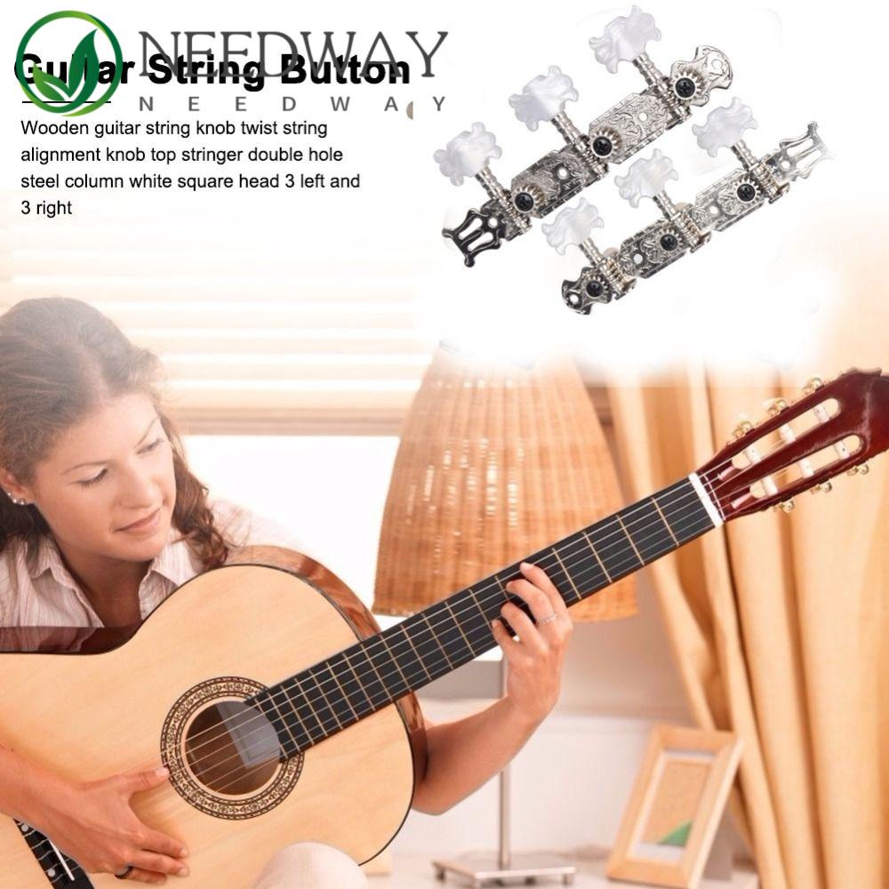 Needway   Pasak Tuning Gitar Akustik Chrome Folk Tuner Kunci String Axis Knobs Tuning Keys Chrome Part Guitar Tuning Knob