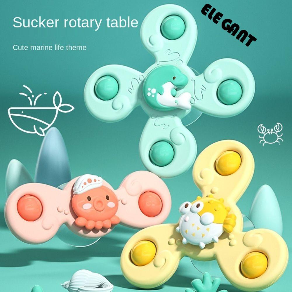[Elegan] Mainan Bayi Spin Top Mandi Kerincingan Teether 2sampai4 Tahun Edukasi Anak-Anak Montessori Gyroscope Edukasi Anak Laki-Laki Anak Mandi Sucker Spinner
