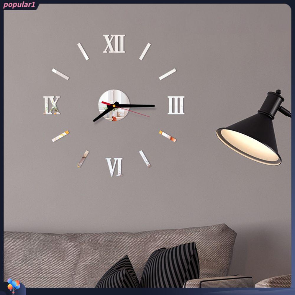Populer Jam Dinding DIY 3D Gaya Modern Dekorasi Rumah Perekat Diri Stiker Quartz Senyap