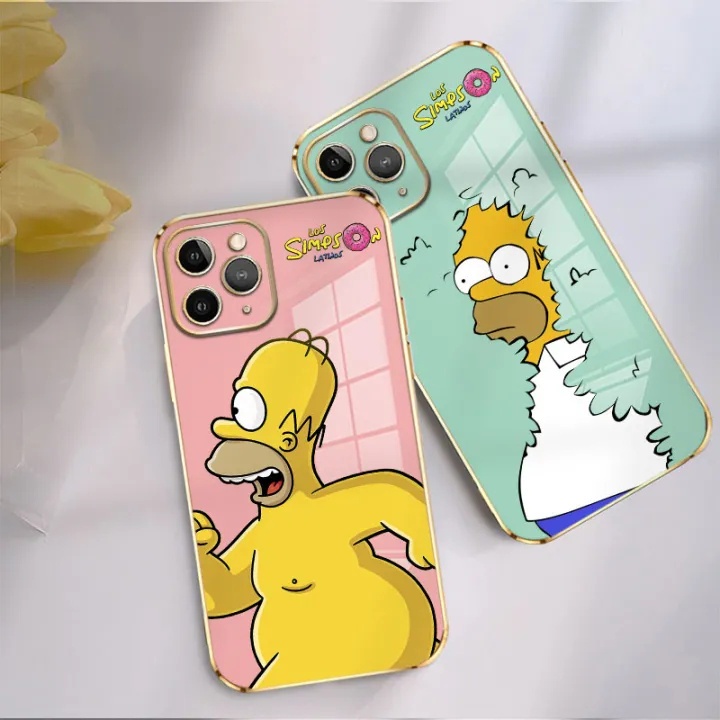 Electroplated Cartoon Simpson Casing Case For Samsung A01/A01CORE/M01CORE/A02/M02/A02S/M02S/F02S/A03