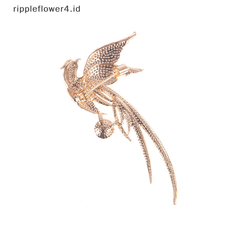 {rippleflower4.id} Bros Burung Phoenix Kristal Untuk Wanita Enamel Terbang Beauty Bird Pesta Kantor Bros Pin Hadiah Bros Tetes Minyak Phoenix~