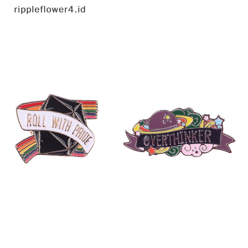 {rippleflower4.id} Kreatif Enamel Pin Kerah Lencana Bros Lucu Fashion Perhiasan Alloy Aksesoris Pakaian Hadiah Bros Tetesan Minyak~