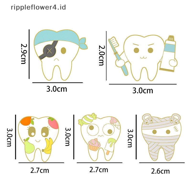 {rippleflower4.id} Kreatif Kesehatan Mulut Enamel Pin Gigi Bajak Laut Bros Kerah Lencana Aksesoris Kartun Dokter Gigi Fashion Perhiasan Hadiah~